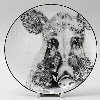 Декоративная тарелка в подарочной коробке «Тотем.Кабан»