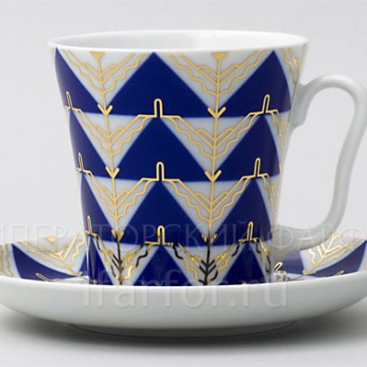 Бокал с блюдцем чайный «Калевала»