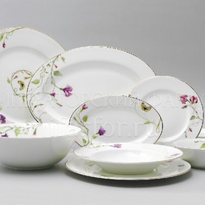 Сервиз столовый «Цветущий горошек» 6/24