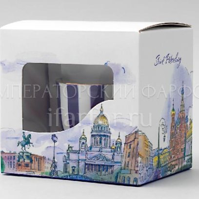 Чашка с блюдцем в подарочной коробке «Да и нет (кобальт)» 1/2