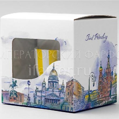 Чашка с блюдцем в подарочной коробке «Да и нет (желтый)» 1/2