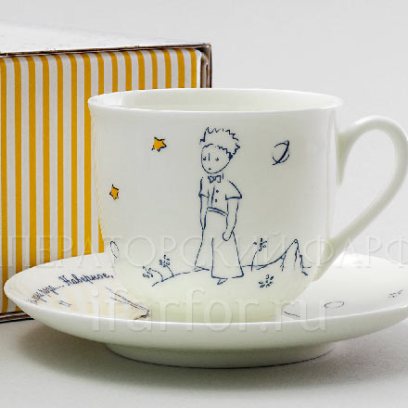 Чашка с блюдцем в подарочной коробке «Маленький Принц и Роза» 1/2