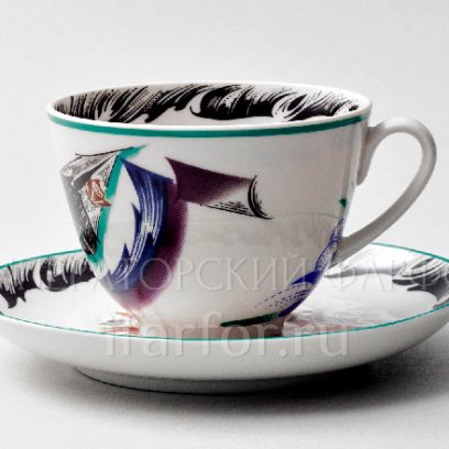 Чашка с блюдцем чайная «Серп, молот и шестерня» 1/2