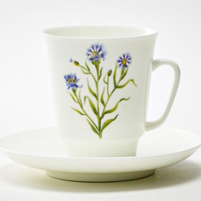 Чашка с блюдцем кофейная «Цветы и ягоды. Василек Home» 1/2