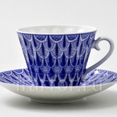 Чашка с блюдцем чайная Незабудка 1/2 Лучистая
