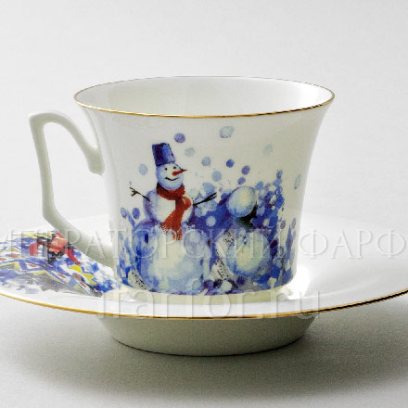 Чашка с блюдцем чайный «Четыре сезона любви Зима 6» 1/2