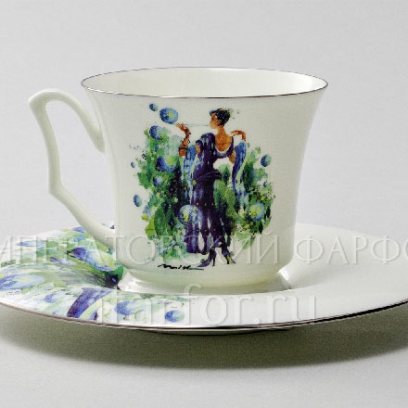 Чашка с блюдцем кофейная «Четыре сезона любви. Весна» 1/2