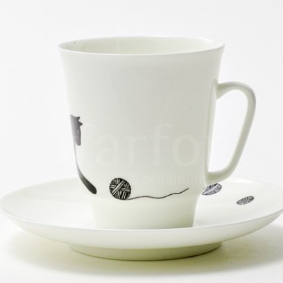 Чашка с блюдцем кофейная «Веселый клубочек» 1/2