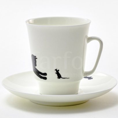 Чашка с блюдцем кофейная «Кошки-мышки» 1/2