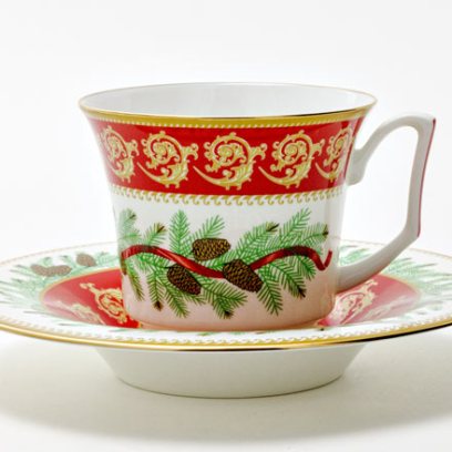 Чашка с блюдцем чайная «Рождественское чаепитие» 1/2