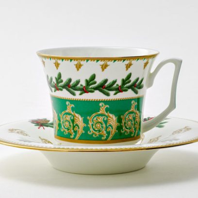 Чашка с блюдцем чайная «Еловые веточки» 1/2
