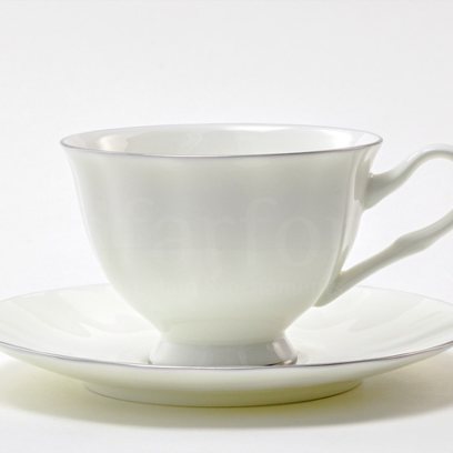 Чашка с блюдцем чайная «Платиновая лента» 1/2