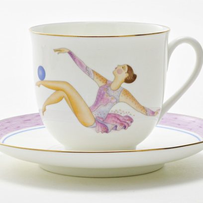 Чашка с блюдцем «Художественная гимнастика. Мяч» 1/2