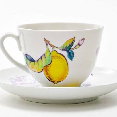 Чашка с блюдцем чайная «Лимоны» 1/2