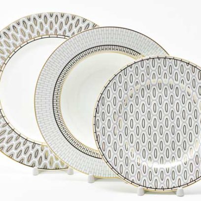 Набор тарелок столовый «Саламандра Грей» 6/18