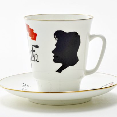 Чашка с блюдцем кофейная «Русские писатели. Маяковский» 1/2