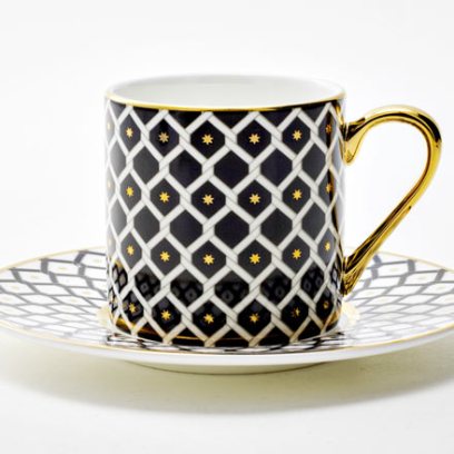 Чашка с блюдцем кофейная «Неро 2» 1/2