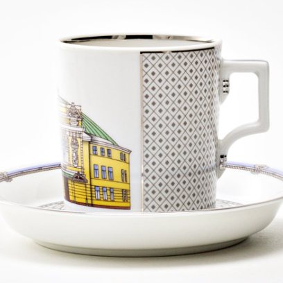 Чашка с блюдцем чайная «Серебряный город 4» 1/2