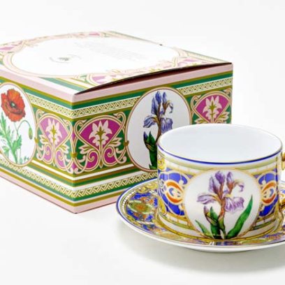 Чашка с блюдцем чайная «Цветы и ягоды России. Нежный ирис» 1/2