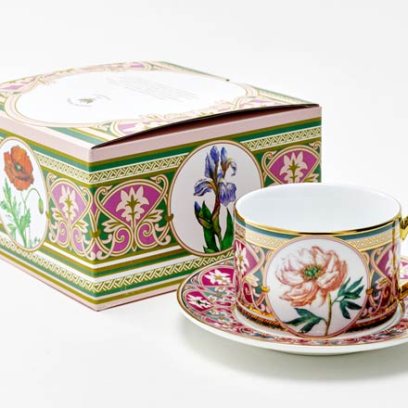 Чашка с блюдцем чайная «Цветы и ягоды России. Дивный пион» 1/2