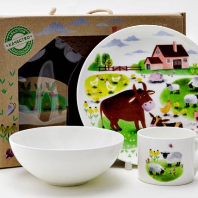 Комплект детский в подарочной коробке «На ферме» 1/3