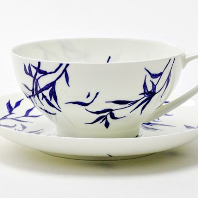 Чашка с блюдцем чайная «Травки (веточки)» 1/2