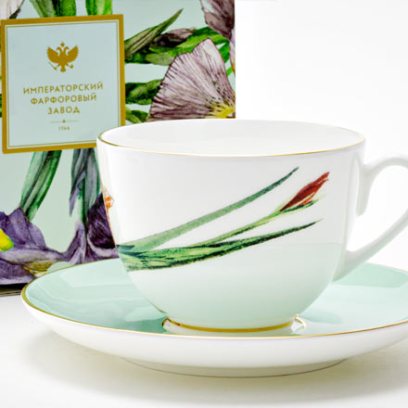 Чашка с блюдцем в подарочной коробке «Тигровый ирис» 1/2