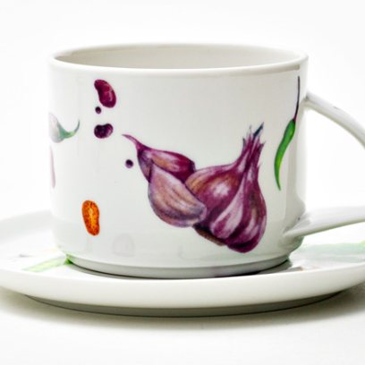 Чашка с блюдцем чайная «Мамина дача» 1/2