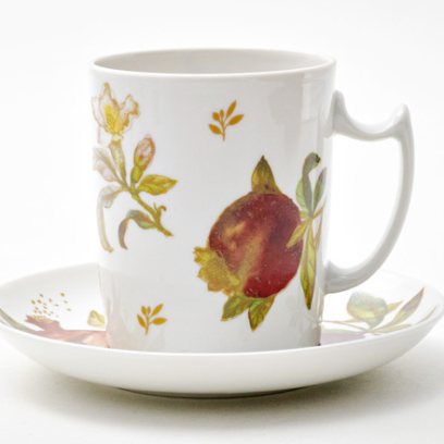 Бокал с блюдцем чайный «Гранаты»