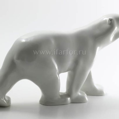 Скульптура Медведь идущий б.р. Белый