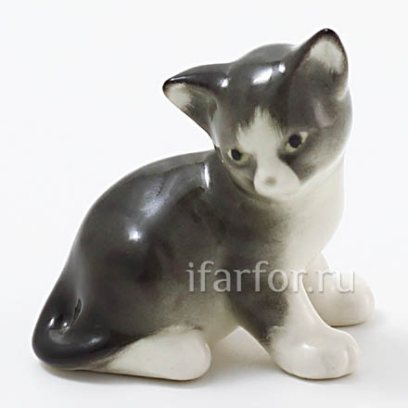 Скульптура Котенок Парамоша Серый