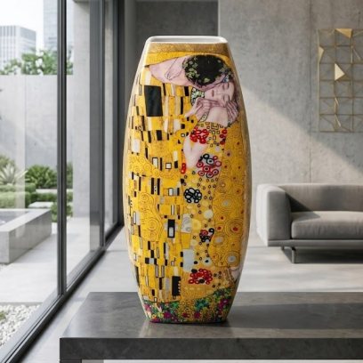 Ваза для цветов 2 л 11,5х11,5х25 см Elan Gallery Поцелуй, фарфоровая