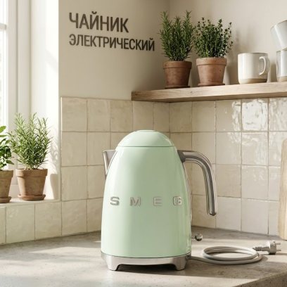 Электрический чайник SMEG KLF03PGEU, цвет пастельно-зеленый глянцевый