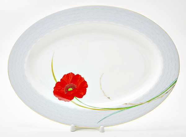 Dish/ platter oval Poppies Premium