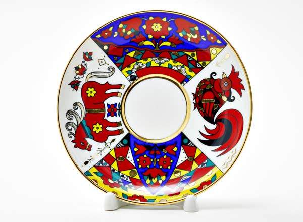 Блюдце чайное Народные узоры Эллипс