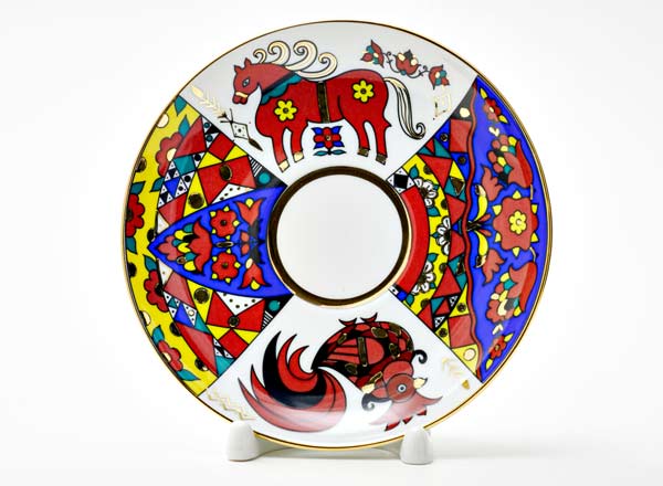 Блюдце чайное Народные узоры Эллипс