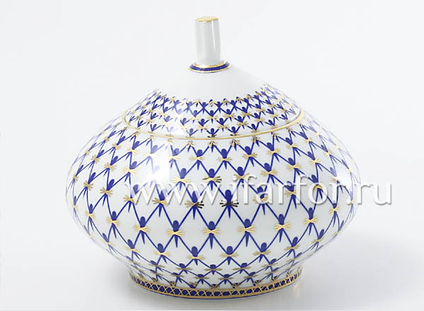 Sugar bowl Cobalt net Domed