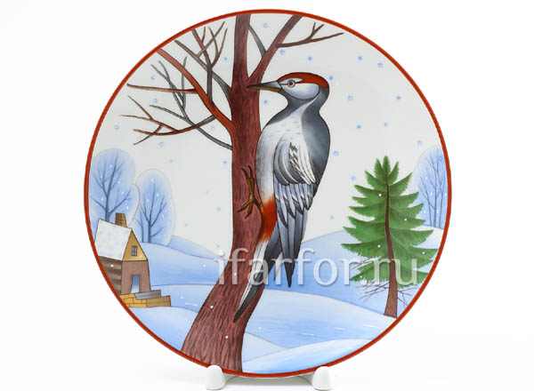 Plate decorative Motley woodpecker
