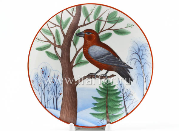 Plate decorative Pine crossbill
