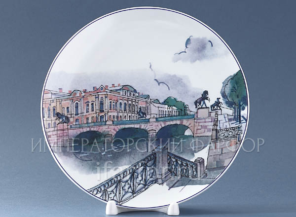 Plate decorative St.Petersburg.Anichkov Bridge