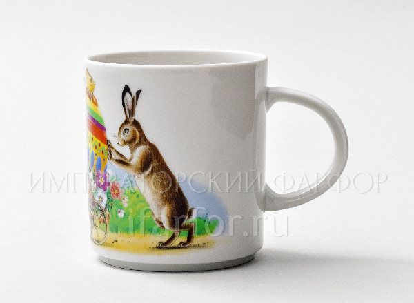 Mug Childrens Easter. On a visit with a gift Standard