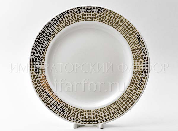 Plate shallow Through the looking glass. Stripes(gold)