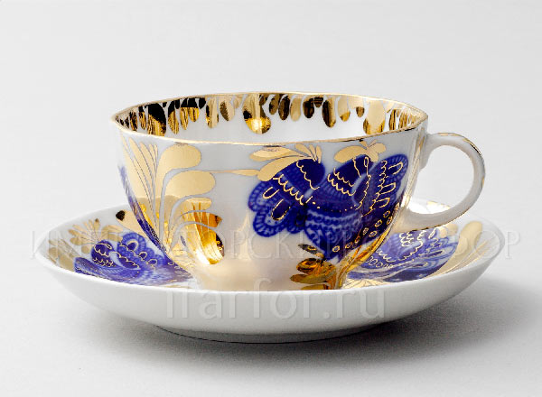 Чашка с блюдцем чайная Золотой сад Тюльпан