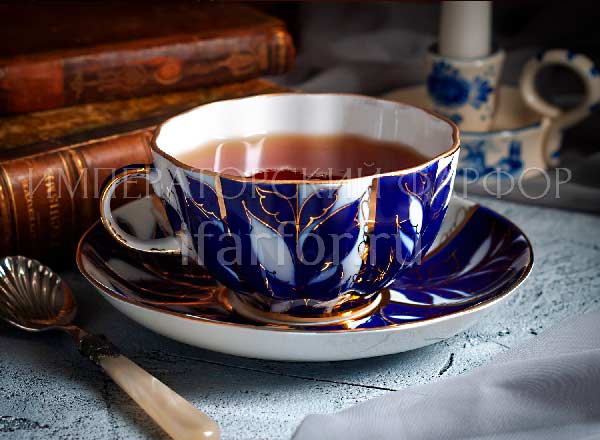 Чашка с блюдцем чайный Зимний вечер Тюльпан