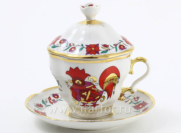 Чашка с блюдцем и крышкой чайный Сувенир Подарочная-2