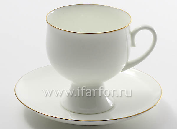 Cup and saucer Coffee Gold ribbon Classic-2