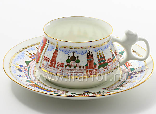 Cup and saucer Coffee Golden-domed Moscow Bilibin