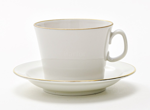 Cup and saucer tea Gold ribbon Youth