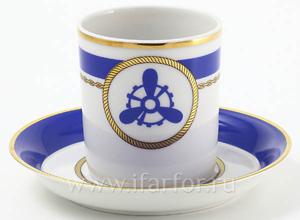Чашка с блюдцем чайный Кают-компания 4 Гербовая