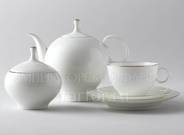 Tea Set Gold edging 6/20 Apple